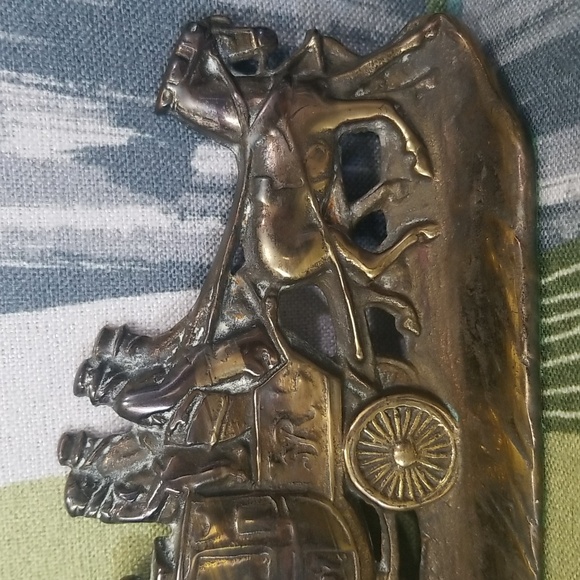 2 x Cast Iron STAGECOACH ROYAL COACH Bookend W. H. HOWELL & Co Bronze Finish - Picture 7 of 14